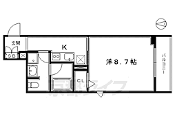 シャーメゾンろくはら 1Kの間取図画像