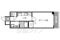 ベリエ太秦 1Kの間取図画像
