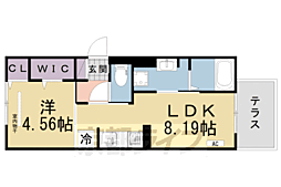 D-room松井山手南 1LDKの間取図画像