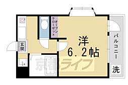 スチューディオ北野 1Kの間取図画像