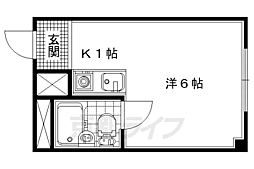 パールハイツ小倉 ワンルームの間取図画像