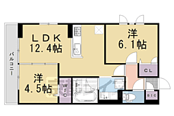 ノースガーデンM 2LDKの間取図画像