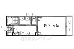 シャーメゾン深草 1Kの間取図画像
