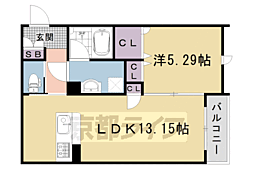シャーメゾンLIBRIe 1LDKの間取図画像
