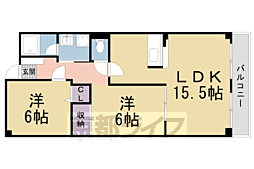 ロジュマン弘福 2LDKの間取図画像