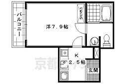 ソーシア西院 1Kの間取図画像