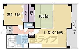 エスペランサー弥生 2LDKの間取図画像
