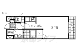 コリネッタ鴻ノ巣 1Kの間取図画像