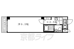 アマルフィ山科 1Kの間取図画像