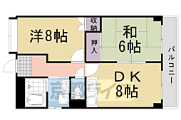 アリーバ 2DKの間取図画像