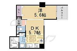 Vine Oak中京区竹屋町計画 1DKの間取図画像