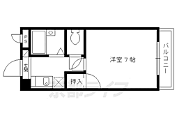 パラーシオ聚楽 1Kの間取図画像