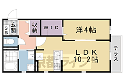 アルページュ頌徳A棟 1LDKの間取図画像