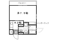 エスパス白梅町 1Kの間取図画像