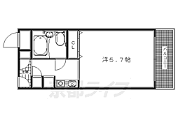 ハイライフ西ノ岡 1Kの間取図画像