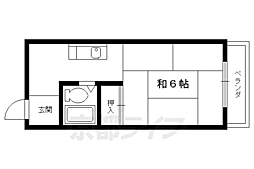 ハイツワタナベ2 1DKの間取図画像