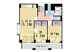 ランブラス桂川 2LDKの間取図画像