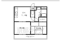 上阿達谷口マンション 2DKの間取図画像