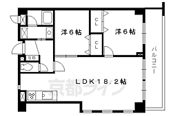 ランブラス宇治 2LDKの間取図画像