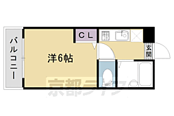 EXCELCOURT高辻西 1Kの間取図画像