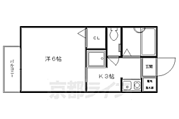 フロイデ'95 1Kの間取図画像