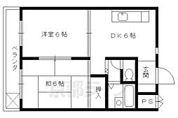 エンブレム城南宮 2DKの間取図画像