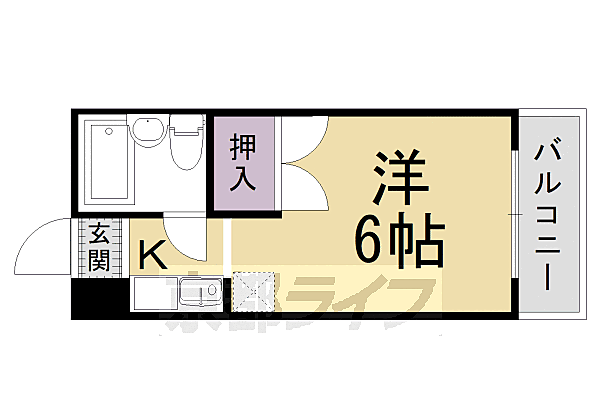 Ｍｏｕｎｔａｉｎ 302｜京都府京都市右京区太秦馬塚町(賃貸マンション1K・3階・17.01㎡)の写真 その2