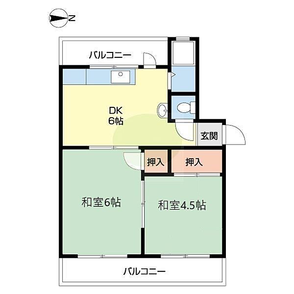 マンション和歌山 ｜和歌山県和歌山市北出島(賃貸マンション2DK・2階・39.00㎡)の写真 その2