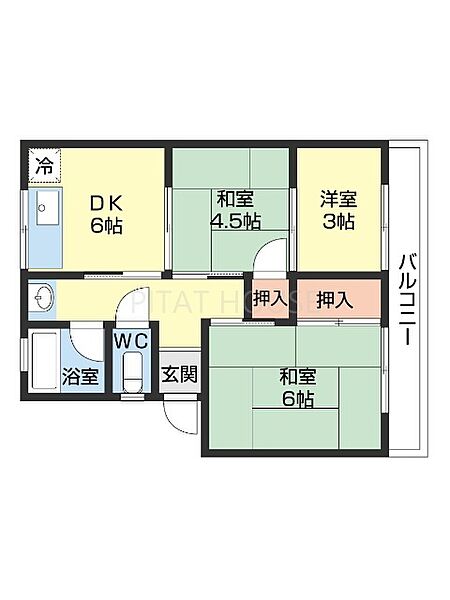 小堀マンション 31｜和歌山県和歌山市土入(賃貸マンション3DK・3階・44.60㎡)の写真 その2