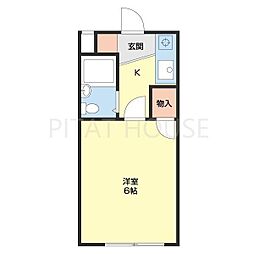 べリエール白邸 1階1Kの間取り