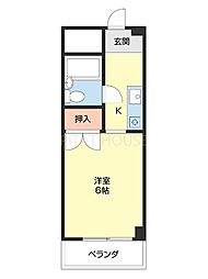 ナビハウス 3階1Kの間取り