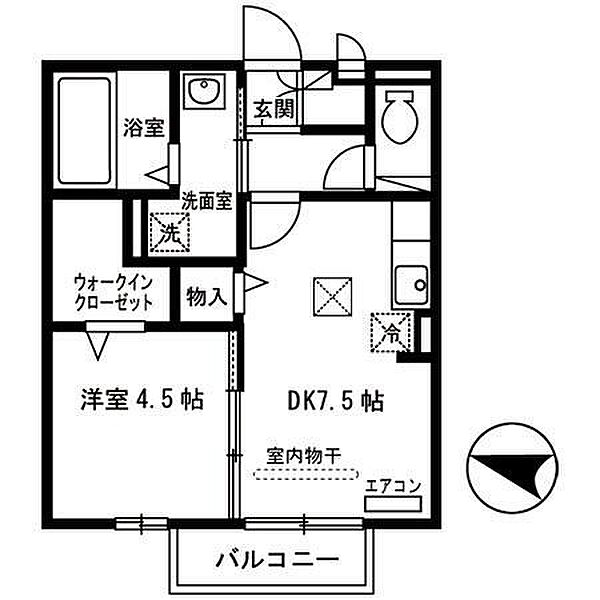 フェリーチェ小雑賀　A棟 A105｜和歌山県和歌山市小雑賀(賃貸アパート1DK・1階・35.10㎡)の写真 その2