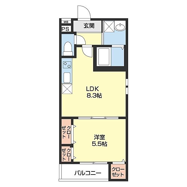 フジパレス吹屋町ＥＡＳＴ 301｜和歌山県和歌山市吹屋町５丁目(賃貸アパート1LDK・3階・35.00㎡)の写真 その2