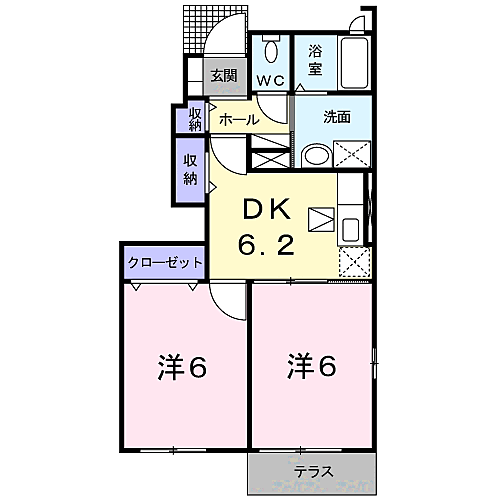 カーサ　ステラ 101｜和歌山県紀の川市西井阪(賃貸アパート2DK・1階・43.86㎡)の写真 その2