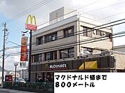 飲食店「マクドナルド様まで800m」