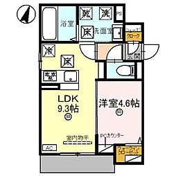 D-Luce 秋月（ディールーチェ アキヅキ） 1階1LDKの間取り