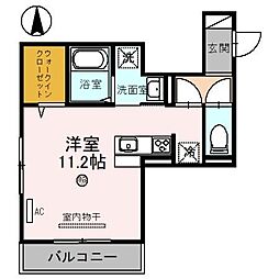 D-ROOM北田辺丁 3階ワンルームの間取り
