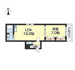 グランシエル　オオタ 3階1LDKの間取り
