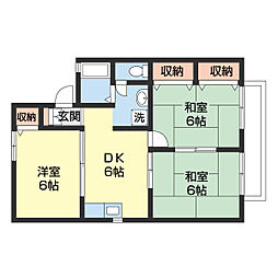 セジュール雑賀 3DKの間取図画像
