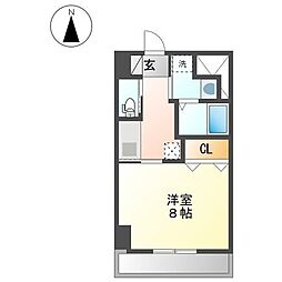 レジデンスヒルズ　ザ　ワカヤマ 9階1Kの間取り