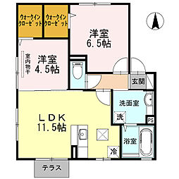 メゾン・ド・アンジュ 1階2LDKの間取り