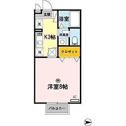 ソレイユ・オーミ 1Kの間取図画像