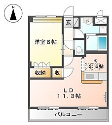ヴィレッジ名草 1LDKの間取図画像