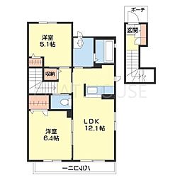 シャーメゾン紀三井寺 2LDKの間取図画像