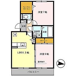 メゾン・ド・プルミエ 2LDKの間取図画像