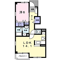 サンズパーク1 1LDKの間取図画像