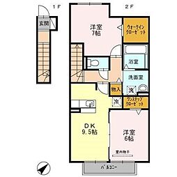 イソラフェリジェ 2DKの間取図画像