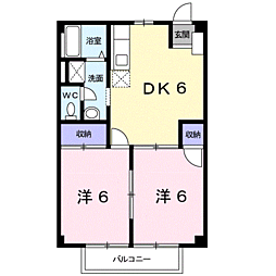カーム和田 2DKの間取図画像