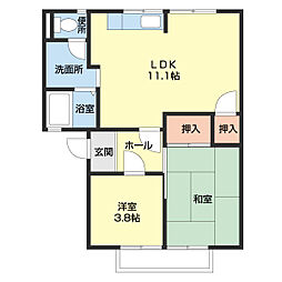 グリーンハイツしあわせ 2LDKの間取図画像