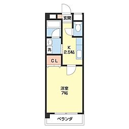 マンション光陽1番館 1Kの間取図画像